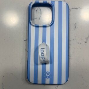 iPhone 16 Pro Loopy Case Sky Blue and White Striped Phone Cover